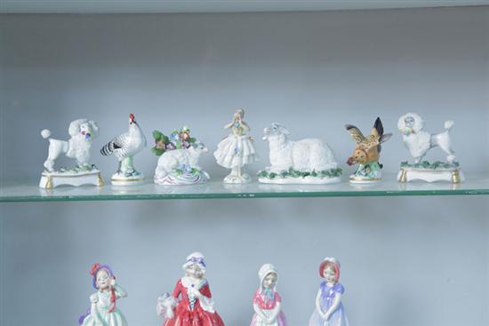 SEVEN PORCELAIN FIGURES. Six German