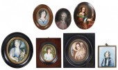 SEVEN PORTRAIT MINIATURES OF W
