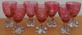 SEVEN POSSIBLY BOHEMIAN ETCHED