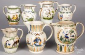 SEVEN PRATT TYPE PEARLWARE PIT