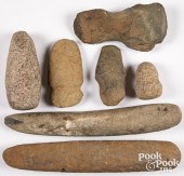 SEVEN PREHISTORIC STONE ARTIFA