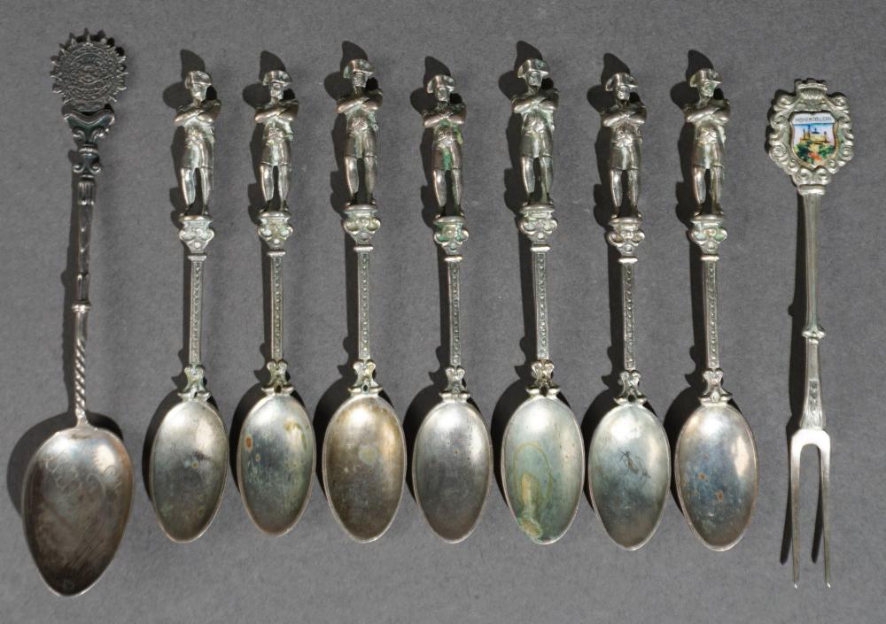 SEVEN PROBABLY GERMAN 800-SILVER