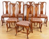 SEVEN QUEEN ANNE STYLE WALNUT