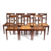 Seven Regency mahogany chairs,
