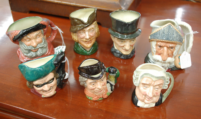 SEVEN ROYAL DOULTON CHARACTER JUGS: