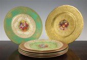 Seven Royal Worcester floral p