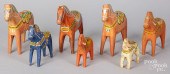 SEVEN SCANDINAVIAN CARVED AND
