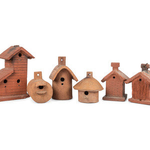 Seven Sewer Tile Birdhouses,