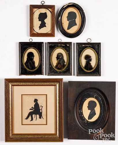 SEVEN SILHOUETTES, 19TH C.Seven