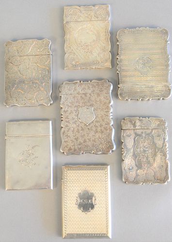 SEVEN SILVER CARD CASES, LARGEST