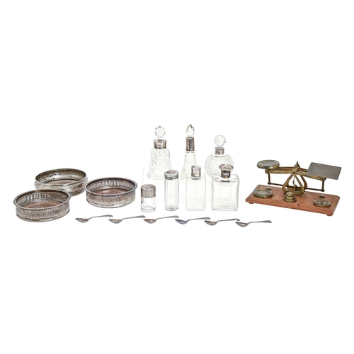 Seven silver mounted cut and