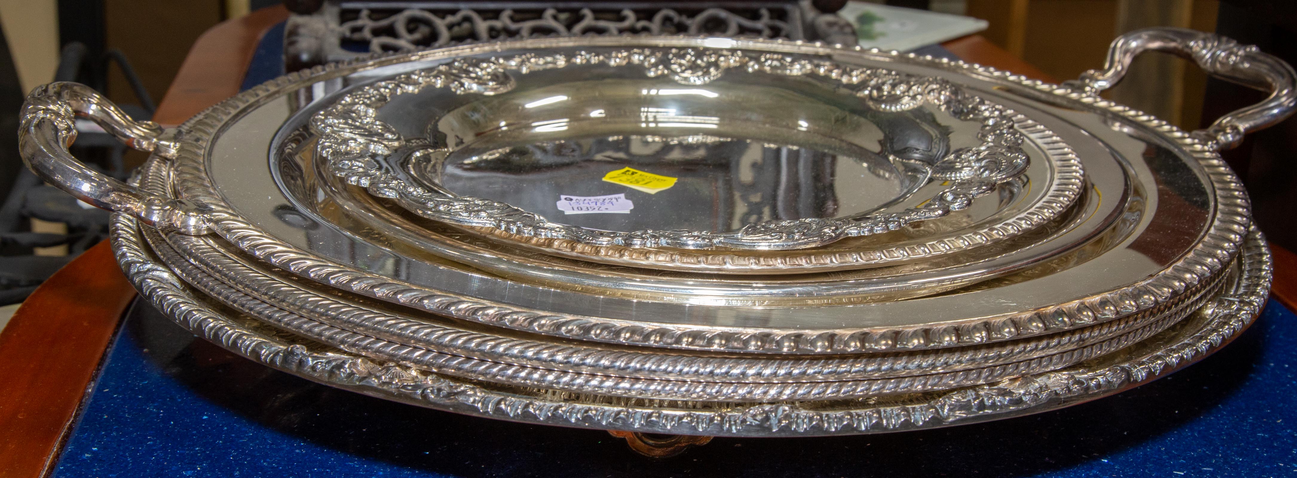 SEVEN SILVER PLATED CIRCULAR