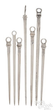 SEVEN SMALL GEORGIAN SILVER SK