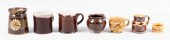 SEVEN SMALL GLAZED POTTERY ITE