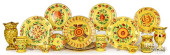 SEVEN STAFFORDSHIRE CANARY PLA