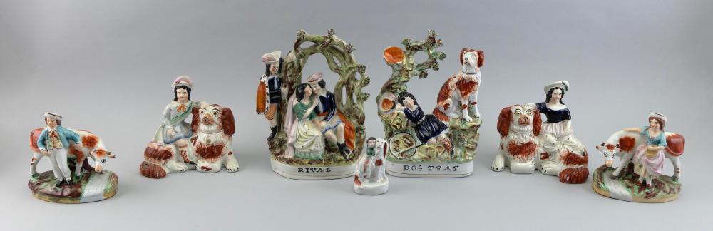 SEVEN STAFFORDSHIRE FIGURE GROUPS