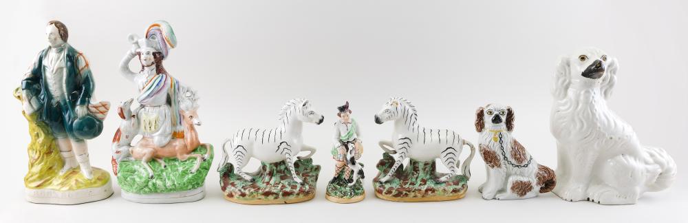 SEVEN STAFFORDSHIRE FIGURES