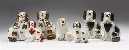 Seven Staffordshire spaniels   