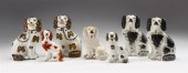 Seven Staffordshire spaniels