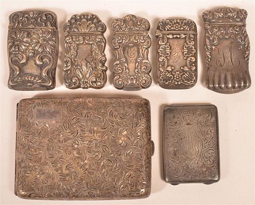 SEVEN STERLING AND SILVER ITEMS.Six