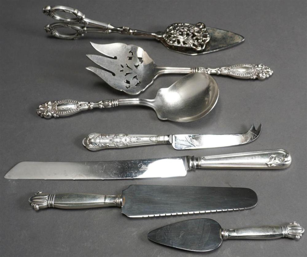 SEVEN STERLING SILVER HANDLED