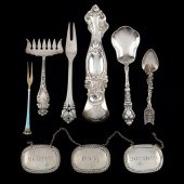 SEVEN STERLING SILVER SERVERS