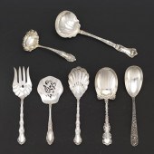 SEVEN STERLING SILVER SERVING