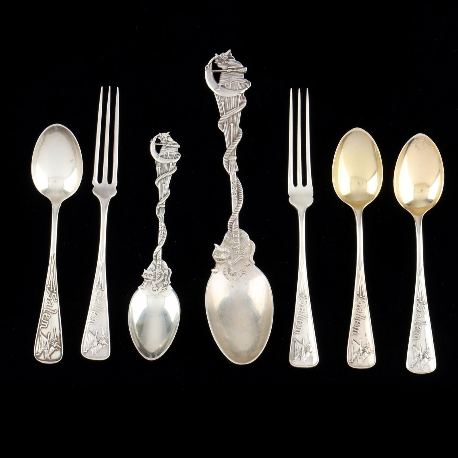 SEVEN STERLING SILVER SOUVENIR