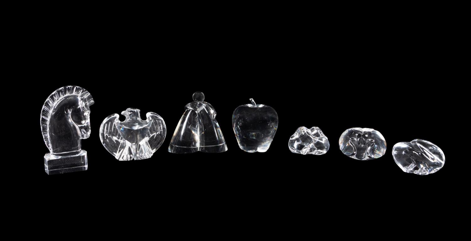SEVEN STEUBEN CLEAR CRYSTAL