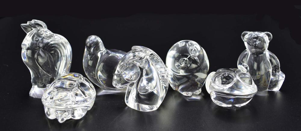 SEVEN STEUBEN COLORLESS GLASS