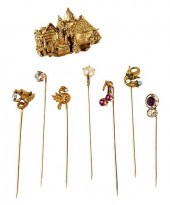 SEVEN STICK PINS AND BROOCHbro