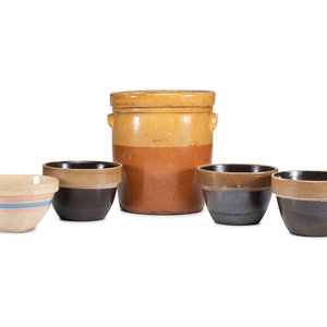 Seven Stoneware Vessels and a
