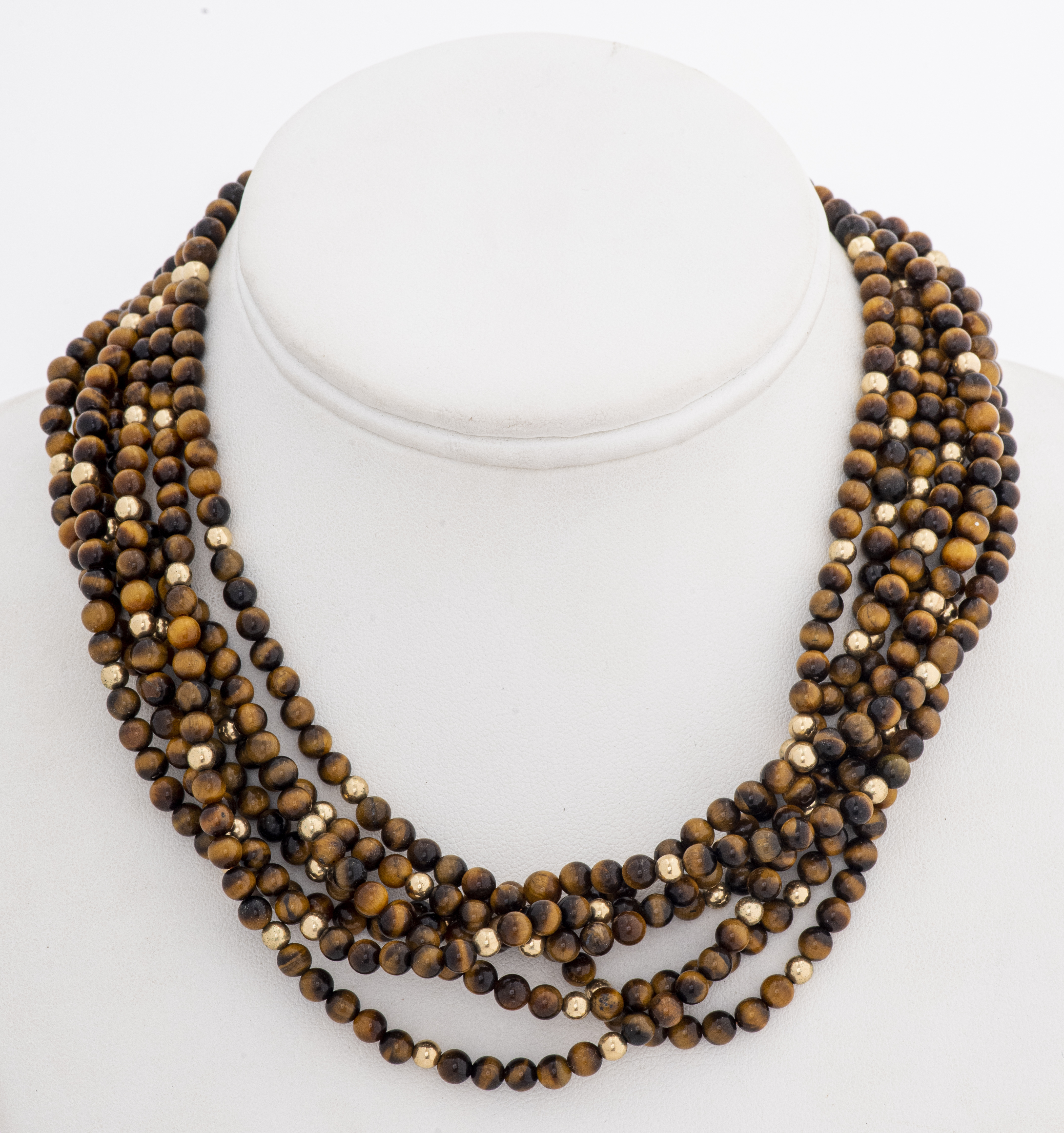 SEVEN STRAND TIGER'S EYE BEADED