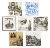 SEVEN TILES DEPICTING HISTORIC