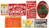 SEVEN TIN ADVERTISING PLAQUES<