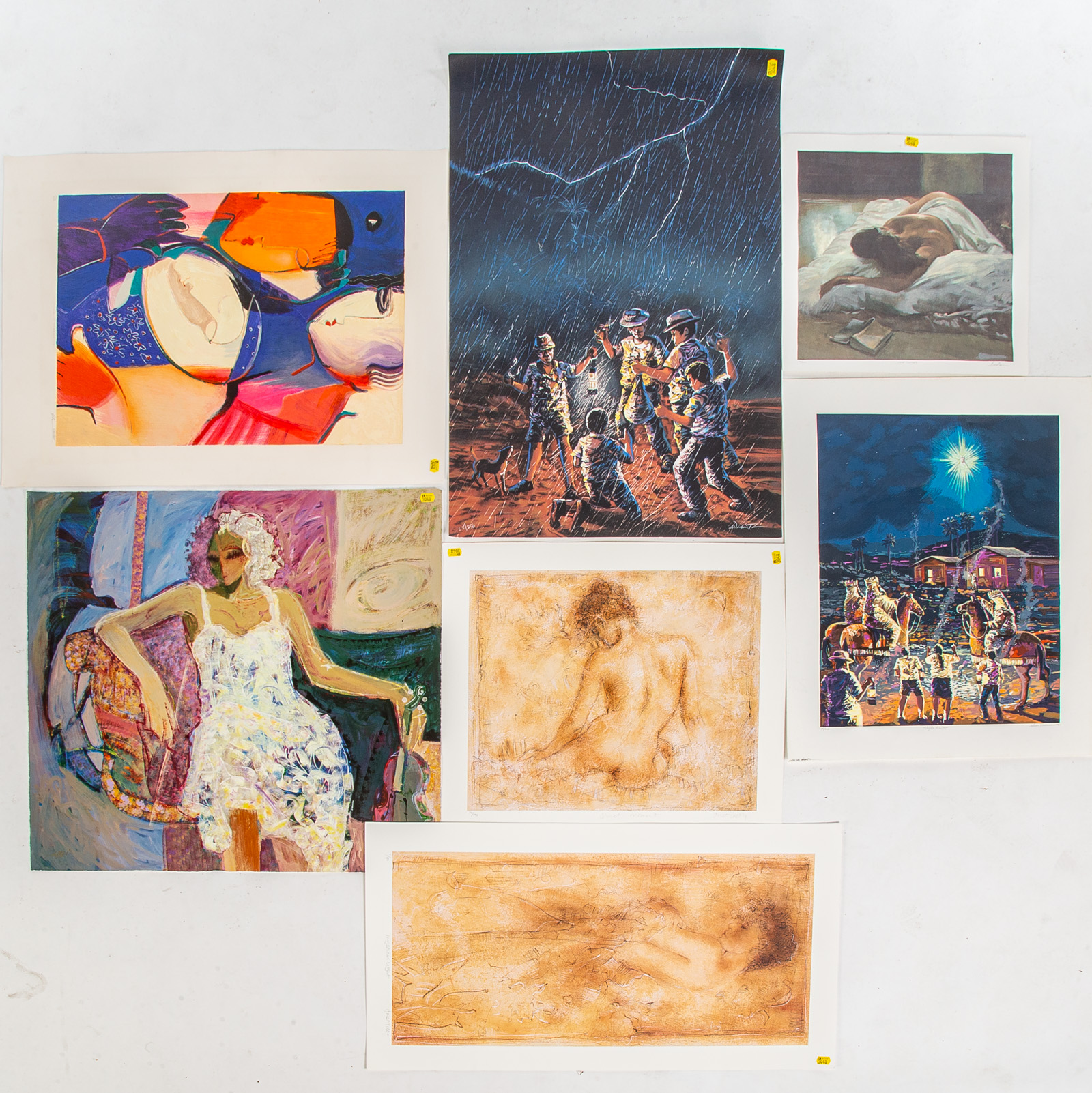 SEVEN UNFRAMED CONTEMPORARY