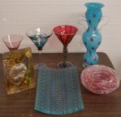 SEVEN VARIOUS ART GLASS OBJECT
