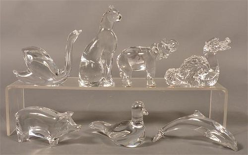 SEVEN VARIOUS BACCARAT CRYSTAL