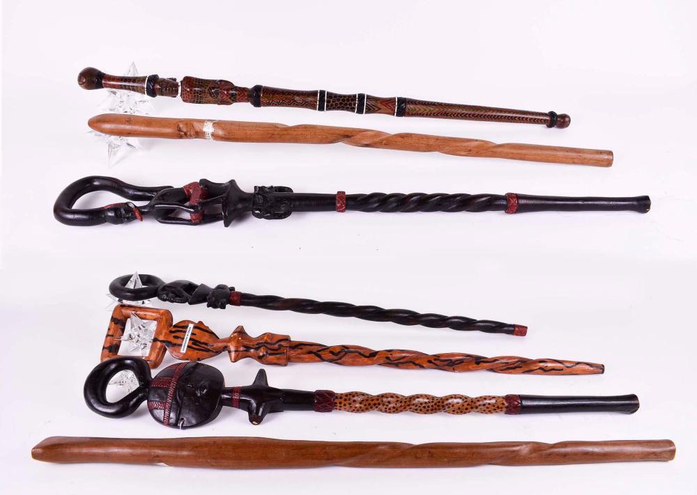 SEVEN VARIOUS WOOD AFRICAN
