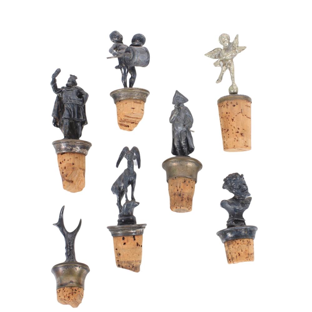 SEVEN VICTORIAN FIGURAL SILVER