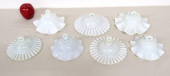 SEVEN VICTORIAN MILK GLASS OIL