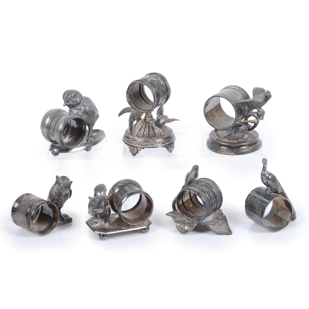 SEVEN VICTORIAN SILVER PLATED