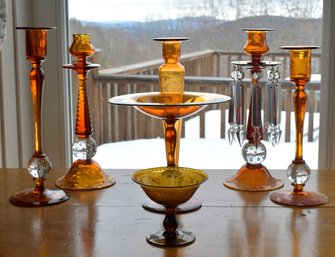 Seven vintage pieces of dark