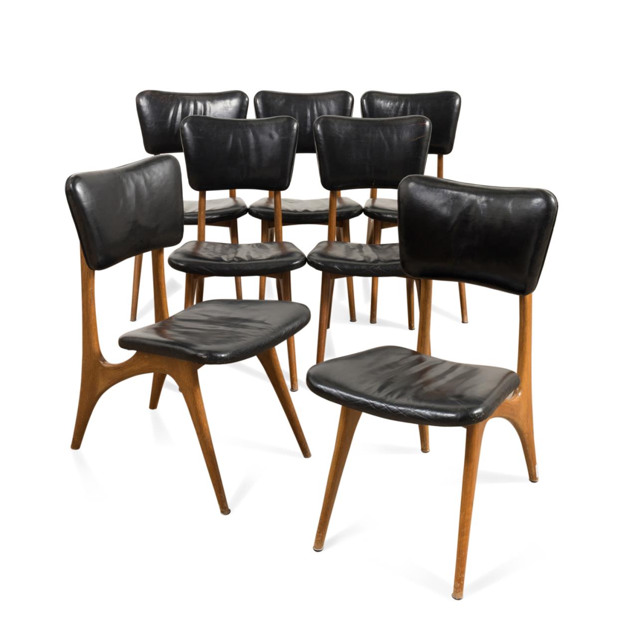 SEVEN VLADIMIR KAGAN DINING CHAIRS,
