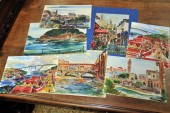 SEVEN WATERCOLOR PAINTINGS BY