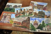 SEVEN WATERCOLOR PAINTINGS BY