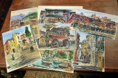 SEVEN WATERCOLOR PAINTINGS BY