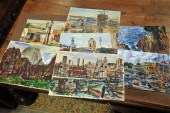 SEVEN WATERCOLOR PAINTINGS BY