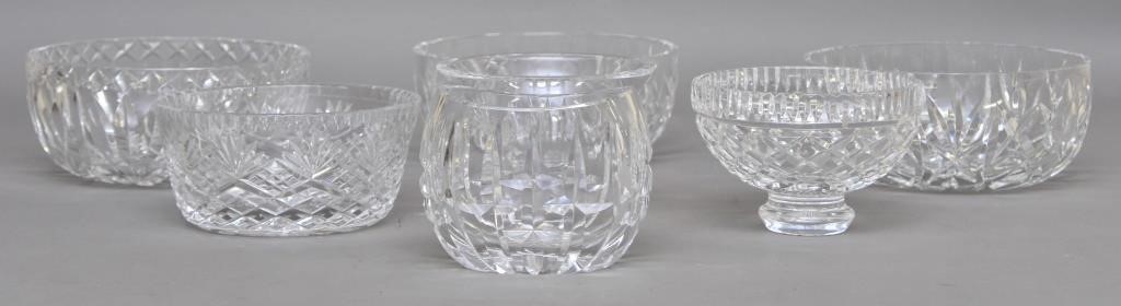 Seven Waterford bowls
Largest 8"