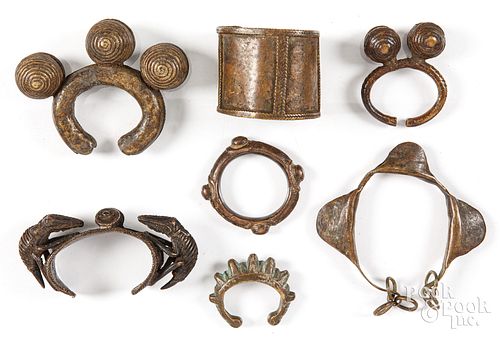 SEVEN WEST AFRICAN BRACELETS AND